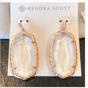 NWT Kendra Scott Ella Earrings Rose Gold & Clear